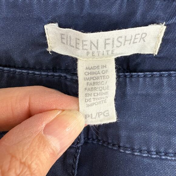 Eileen Fisher Pants Women's PL Blue Khakis Tapered Leg Business Casual Normcore - Picture 5 of 12